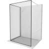 Mexen Kioto Duschwand Walk-in 120 x 80 cm, schwarzer Rahmen, gebürsteter Nickel - 800-120-212-97-70-080