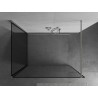 Mexen Kioto Duschwand Walk-in 110 x 80 cm, schwarzer Rahmen, gebürsteter Nickel - 800-110-212-97-70-080