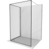 Mexen Kioto Duschwand Walk-in 100 x 90 cm, schwarzer Rahmen, gebürsteter Nickel - 800-100-212-97-70-090
