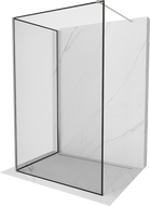 Mexen Kioto Duschwand Walk-in 100 x 90 cm, schwarzer Rahmen, gebürsteter Nickel - 800-100-212-97-70-090