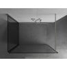Mexen Kioto Duschwand Walk-in 90 x 90 cm, schwarzer Rahmen, gebürsteter Nickel - 800-090-212-97-70-090