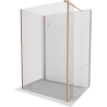 Mexen Kioto Duschwand Walk-in 140 x 80 x 30 cm, transparent, gebürstetes Kupfer - 800-140-080-221-65-00-030