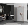 Mexen Kioto Duschwand Walk-in 140 x 115 x 30 cm, transparent, gebürstetes Kupfer - 800-140-115-221-65-00-030