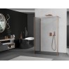 Mexen Kioto Duschwand Walk-in 120 x 70 x 40 cm, transparent, gebürstetes Kupfer - 800-120-070-221-65-00-040