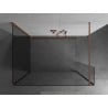 Mexen Kioto Duschwand Walk-in 100 x 85 x 40 cm, transparent, gebürstetes Kupfer - 800-100-085-221-65-00-040