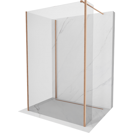 Mexen Kioto Duschwand Walk-in 140 x 100 x 40 cm, transparent, gebürstetes Kupfer - 800-140-100-221-65-00-040
