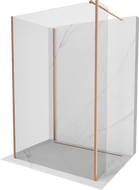 Mexen Kioto Duschwand Walk-in 135 x 120 x 40 cm, transparent, gebürstetes Kupfer - 800-135-120-221-65-00-040