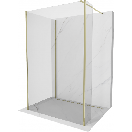 Mexen Kioto Walk-in Duschwand 110 x 70 x 30 cm, transparent, gold - 800-110-070-221-50-00-030