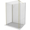 Mexen Kioto Walk-in Duschwand 110 x 70 x 30 cm, transparent, gold - 800-110-070-221-50-00-030