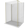 Mexen Kioto Duschwand Walk-in 100 x 80 x 40 cm, transparent, gold - 800-100-080-221-50-00-040