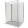 Mexen Kioto Duschwand Walk-in 135 x 80 x 40 cm, transparent, gold - 800-135-080-221-50-00-040