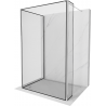 Mexen Kioto Duschabtrennung Walk-in 140 x 100 x 30 cm, schwarzes Muster, Chrom - 800-140-100-221-01-70-030