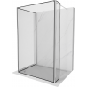 Mexen Kioto Duschwand Walk-in 130 x 110 x 30 cm, schwarzer Rahmen, Chrom - 800-130-110-221-01-70-030