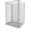 Mexen Kioto Duschwand Walk-in 110 x 100 x 40 cm, schwarzer Rahmen, Chrom - 800-110-100-221-01-70-040