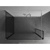 Mexen Kioto Duschwand Walk-in 100 x 100 x 40 cm, schwarzer Rahmen, Chrom - 800-100-100-221-01-70-040