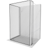 Mexen Kioto Duschwand Walk-in 100 x 70 x 30 cm, schwarzer Rahmen, weiß - 800-100-070-221-20-70-030