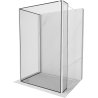 Mexen Kioto Duschwand Walk-in 100 x 100 x 30 cm, schwarzer Rahmen, weiß - 800-100-100-221-20-70-030