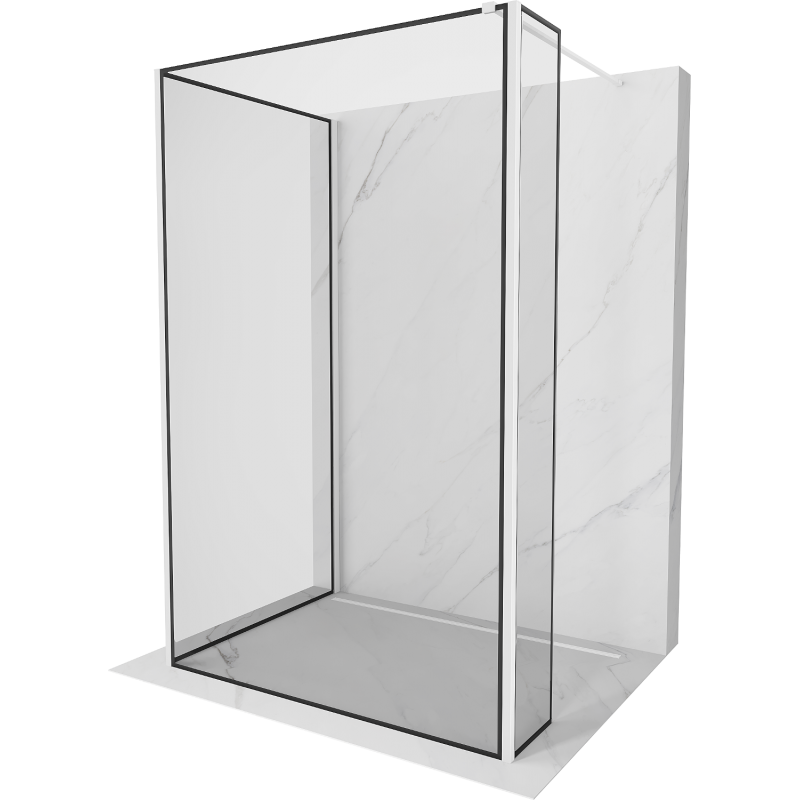 Mexen Kioto Walk-in-Dusche 140 x 100 x 40 cm, schwarzes Muster, weiß - 800-140-100-221-20-70-040