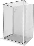 Mexen Kioto Duschwand Walk-in 120 x 100 x 40 cm, schwarzer Rahmen, weiß - 800-120-100-221-20-70-040