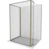 Mexen Kioto Duschwand Walk-in 100 x 80 x 30 cm, schwarzes Muster, gold - 800-100-080-221-50-70-030