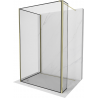 Mexen Kioto Duschwand Walk-in 140 x 80 x 30 cm, schwarzer Rahmen, gold - 800-140-080-221-50-70-030