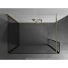 Mexen Kioto Duschwand Walk-in 100 x 100 x 30 cm, schwarzer Rahmen, gold - 800-100-100-221-50-70-030