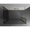 Mexen Kioto Duschwand Walk-in 110 x 110 x 30 cm, schwarzer Rahmen, gold - 800-110-110-221-50-70-030