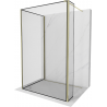Mexen Kioto Duschabtrennung Walk-in 110 x 80 x 40 cm, schwarzer Rahmen, gold - 800-110-080-221-50-70-040