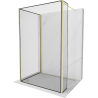 Mexen Kioto Duschwand Walk-in 140 x 90 x 30 cm, schwarzes Muster, gebürstetes Gold - 