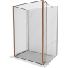 Mexen Kioto Duschwand Walk-in 110 x 70 x 30 cm, schwarzes Muster, roségold - 800-110-070-221-60-70-030