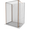 Mexen Kioto Duschwand Walk-in 90 x 80 x 30 cm, schwarzer Rahmen, Roségold - 800-090-080-221-60-70-030
