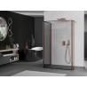 Mexen Kioto Duschwand Walk-in 110 x 100 x 30 cm, schwarzer Rahmen, Roségold - 800-110-100-221-60-70-030