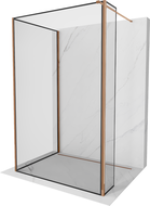 Mexen Kioto Duschwand Walk-in 100 x 70 x 40 cm, schwarzer Rahmen, Roségold - 800-100-070-221-60-70-040