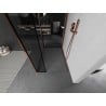 Mexen Kioto Duschwand Walk-in 100 x 70 x 40 cm, schwarzer Rahmen, Roségold - 800-100-070-221-60-70-040