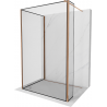 Mexen Kioto Duschwand Walk-in 130 x 70 x 40 cm, schwarzes Muster, roségold - 800-130-070-221-60-70-040