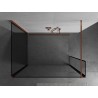 Mexen Kioto Duschwand Walk-in 140 x 70 x 40 cm, schwarzer Rahmen, Roségold - 800-140-070-221-60-70-040