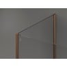 Mexen Kioto Duschwand Walk-in 110 x 80 x 40 cm, schwarzer Rahmen, Roségold - 800-110-080-221-60-70-040