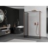 Mexen Kioto Duschwand Walk-in 140 x 100 x 40 cm, schwarzer Rahmen, Roségold - 800-140-100-221-60-70-040