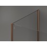 Mexen Kioto Duschwand Walk-in 140 x 100 x 40 cm, schwarzer Rahmen, Roségold - 800-140-100-221-60-70-040