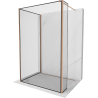 Mexen Kioto Duschwand Walk-in 110 x 70 x 30 cm, schwarzer Rahmen, gebürstetes Kupfer - 800-110-070-221-65-70-030