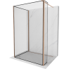 Mexen Kioto Duschwand Walk-in 110 x 80 x 30 cm, schwarzer Rahmen, gebürstetes Kupfer - 800-110-080-221-65-70-030