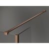 Mexen Kioto Duschwand Walk-in 90 x 80 x 30 cm, schwarzer Rahmen, gebürstetes Kupfer - 800-090-080-221-65-70-030