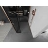 Mexen Kioto Duschwand Walk-in 100 x 90 x 40 cm, schwarzer Rahmen, gebürstetes Kupfer - 800-100-090-221-65-70-040