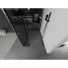 Mexen Kioto Duschwand Walk-in 140 x 90 x 30 cm, schwarzer Rahmen, gebürstet in Gun Grey - 800-140-090-221-66-70-030
