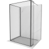 Mexen Kioto Duschwand Walk-in 100 x 100 x 30 cm, schwarzer Rahmen, gebürstetes Gun Gray - 800-100-100-221-66-70-030