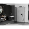 Mexen Kioto Duschwand Walk-in 110 x 100 x 30 cm, schwarzer Rahmen, gebürstetes Gun Gray - 800-110-100-221-66-70-030