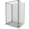 Mexen Kioto Duschwand Walk-in 120 x 90 x 40 cm, schwarzer Rahmen, gebürstetes Gun Grey - 800-120-090-221-66-70-040