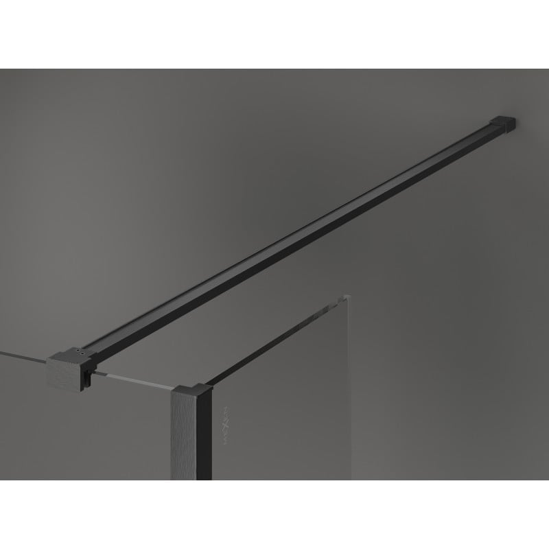 Mexen Kioto Duschnische Walk-in 140 x 120 x 40 cm, schwarzer Rahmen, gebürstetes Gun Gray - 800-140-120-221-66-70-040
