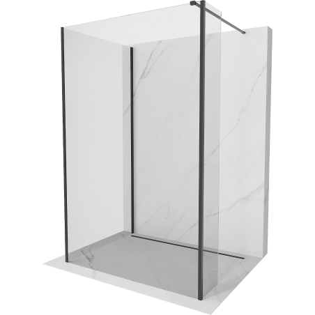 Mexen Kioto Duschwand Walk-in 100 x 70 x 30 cm, transparent, schwarz - 800-100-070-221-70-00-030