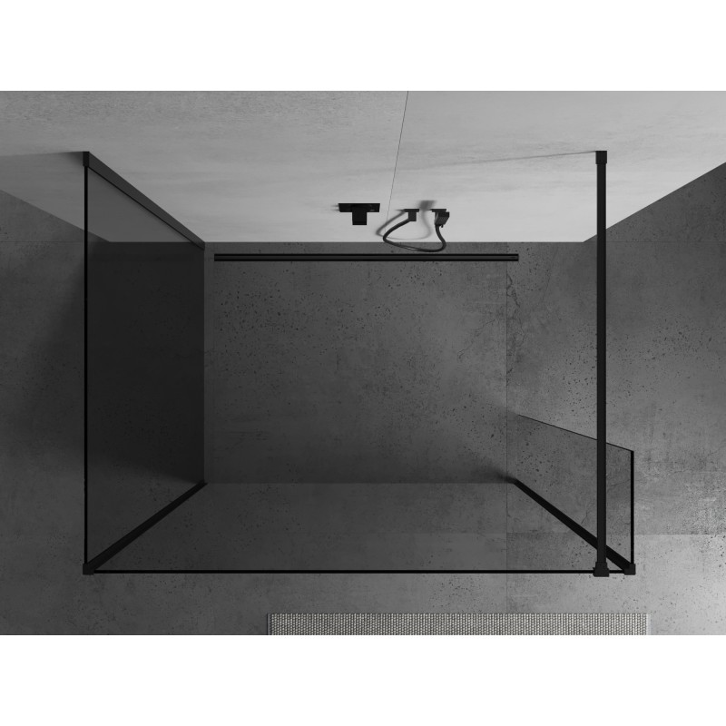 Mexen Kioto Duschwand Walk-in 100 x 80 x 40 cm, transparent, schwarz - 800-100-080-221-70-00-040